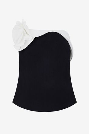 Roland Mouret Schulterfreies Top mit R&uuml;sche Flower Crepe