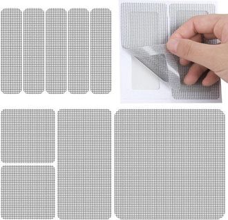 No Brand Kit De Reparaci&oacute;n De 90 Piezas De Malla De Fibra De Vidrio Para Ventanas, Juego De Cinta Autoadhesiva Para Puertas Mosquiteras, Parches Impermeables P
