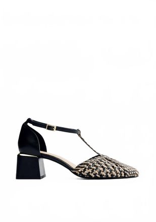 Gioseppo Womens Boyne Braided Leather Heeled Shoes In Black
