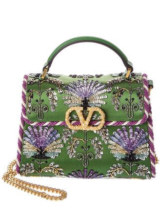 Valentino Vsling Mini Satin & Leather Shoulder Bag