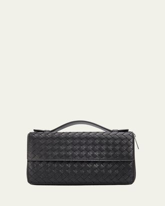 Bottega Veneta Mens Intrecciato Piccolo Top-Handle Leather Organizer