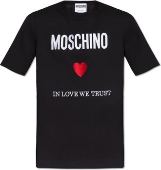 Moschino T-shirt met logo - Heren - T-shirts - Zwart - S - Katoen - Tops
