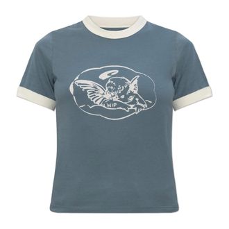 Carhartt Work in Progress Carhartt Wip, T-Shirts, female, Blue, Size: XS Printed T-Shirt