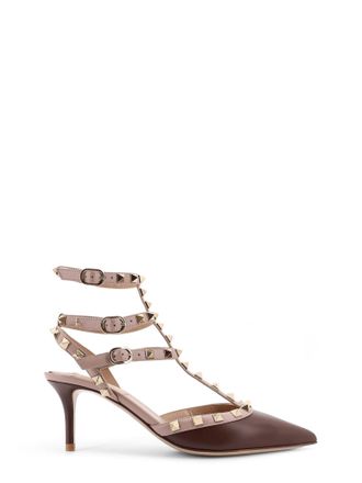 Valentino Garavani Rockstud Valentino Garavani Leather DéColleté Slingback-Donna