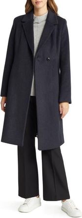 Cole Haan Asymmetric Slick Wool Blend Coat in Charcoal at Nordstrom, Size 10
