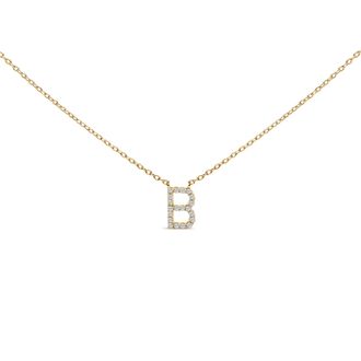 House of Brilliance 10K Gold Diamond Accent A-Z Block Initial Pendant Necklace