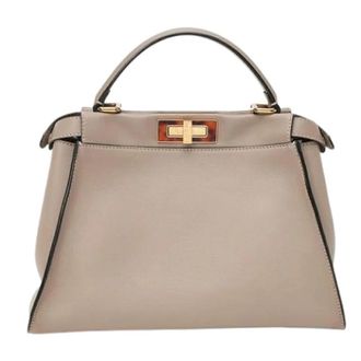 Fendi Pre-owned Vintage Schoudertas - Dames - Vintage Handtas - Grijs - ONE Size - Leer - Vintage