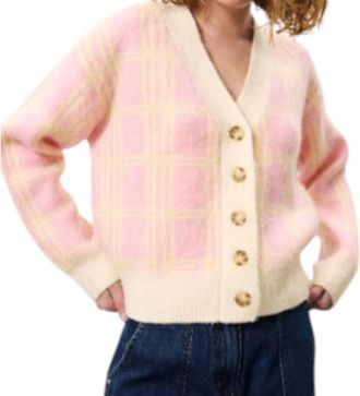 FRNCH Manila Vest Sweater In Yellow /pink