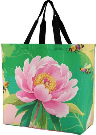 Generic Watercolor Flower Handbag Durable Shopping Bag Reusable Shopping Bags For Travel Work Camping