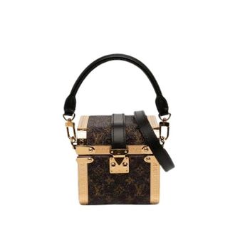 Louis Vuitton Pre-owned Monogram Satin Satchel - Dames - Vintage Mini Tas - Bruin - ONE Size - Leer - Vintage