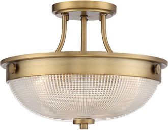 Elstead Lighting Plaf&oacute;n de techo cl&aacute;sico con pantalla de cristal elegante
