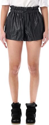 Isabel Marant Korte Broeken, Dames, Zwart, S, Leer, Naline Shorts