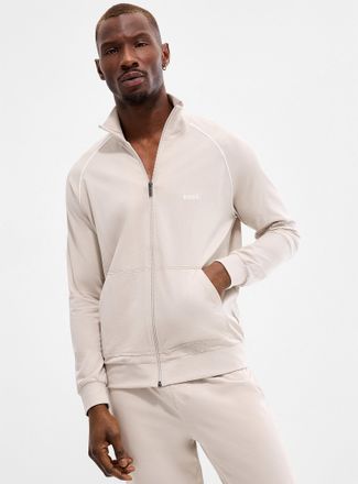 BOSS Mens Embroidered-logo sand comfort jacket