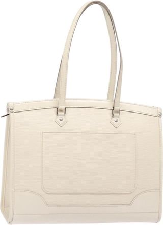 Louis Vuitton Madeleine Handbag Epi Leather White Leather Bag (Pre-Owned)