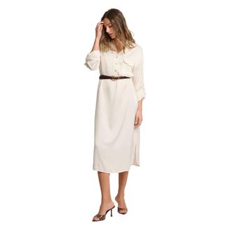 Kocca Midi Dresses, female, White, Size: XS Abito chemisier lungo