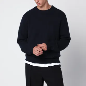 Soft Goat Maglione girocollo blu navy in cashmere