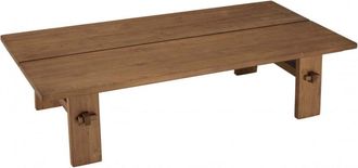 Macabane Mesa de centro rectangular de madera de teca reciclada de 140 cm