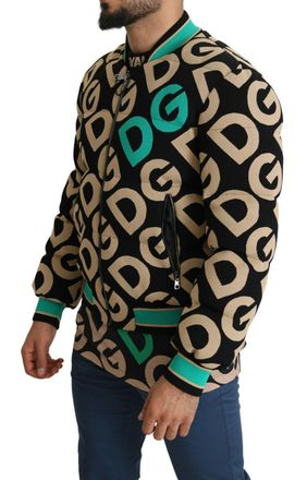 Dolce & Gabbana Mens Multicolor Dgmillennials Logo Print Jacket Black Clothing