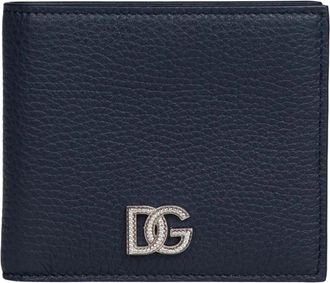 Dolce & Gabbana Calfskin Bifold Portemonnee - Heren - Portefeuilles - Blauw - ONE Size - Leer - Accessoires