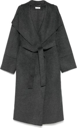 Soft Goat Mantel met ceintuur - Dames - Jas met riem - Grijs - M - Wol - Jassen