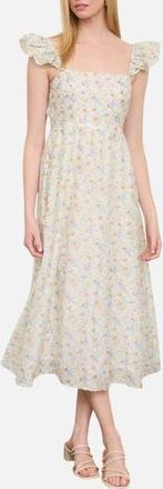 Blu Pepper Floral Print Midi Dress in Ivory Multi at Nordstrom Rack, Size Medium
