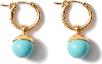 Chan Luu Semiprecious Stone Bell Hoop Earrings in Turquoise at Nordstrom