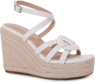 Berness Rhiannon Platform Espadrille Wedge Sandal in White at Nordstrom Rack, Size 10
