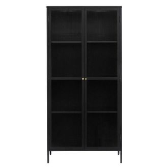 DRAWER Alacena de 2 puertas de cristal y metal H190cm - Negro