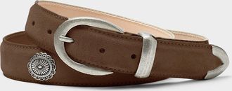 Le 31 Mens Western medallion suede belt