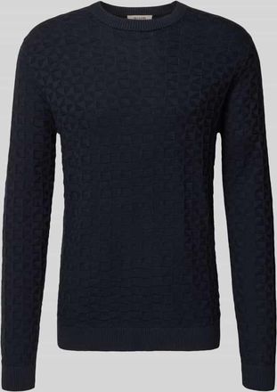 Only & Sons Regular Fit Strickpullover mit Strukturmuster Modell KALLE in Dunkelblau, Größe XXL