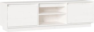 vidaXL Vidaxl - Mueble De Tv Madera Maciza De Pino Blanco 140x35x40 Cm