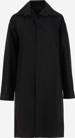 Balenciaga Womens Cotton Chemisier Dress Black