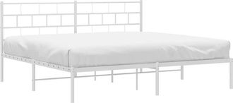 vidaXL Vidaxl - Estructura cama sin colchón con cabecero metal blanco 193x203cm