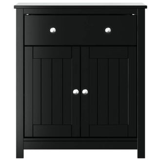 Berkfield Home Beautiful Bathroom Cabinet BERG Black 69.5x34x80 cm Solid Wood Pine