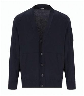 C.P. Company Minimalist Deep V-Neck Cardigan With Button-Down Front