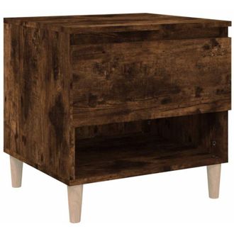 vidaXL Vidaxl - Mesita De Noche Madera Contrachapada Roble Ahumado 50x46x50 Cm
