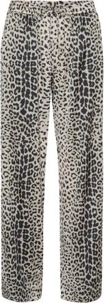 Karmamia Luipaardprint Straight-Leg Broek Lou 2122 - Dames - Straight fit broeken - Bruin - L - Polyester - Broeken