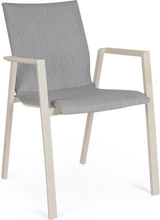 BIZZOTTO Hochwertiger Outdoor Stuhl Odeon mit Armlehnen - Grau/Beige
