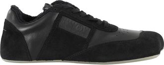 Maison Margiela Zwarte Leren Sneakers met Rubberen Zool - Heren - Sneakers - Zwart - 43 EU - Katoen - Schoenen