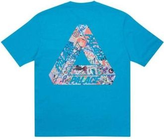 Palace FW21 Tri-Sticker Pack Logo T-Shirt Blue P21TS111