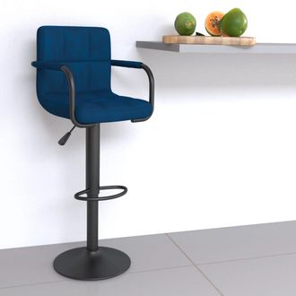 vidaXL Taburete De Cocina De Terciopelo Azul Vidaxl