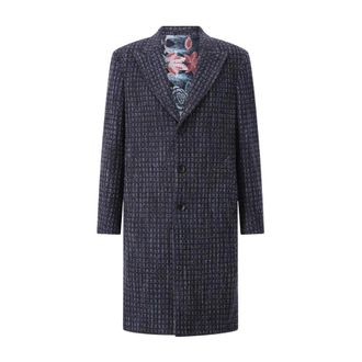 Etro Single-Breasted Coats - Heren - Mantel - Blauw - XL - Wol - Jassen