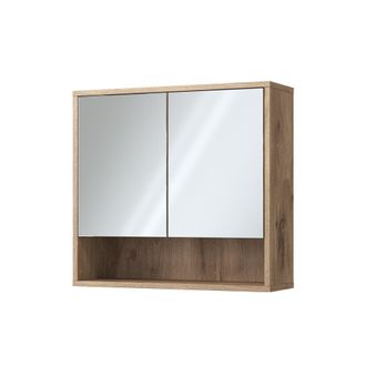 Vicco Armario Con Espejo Para Ba&ntilde;o Eliza, Roble Vikingo, 70 X 65 Cm Con 2 Puertas