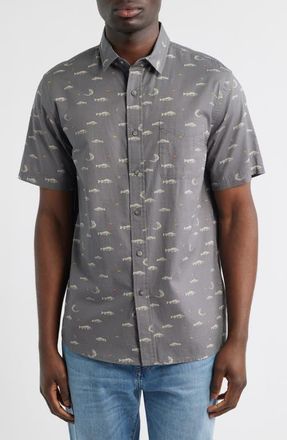 Pendleton Shoreline Short Sleeve Cotton Button-Up Shirt in Fish Grey at Nordstrom, Size Xx-Large