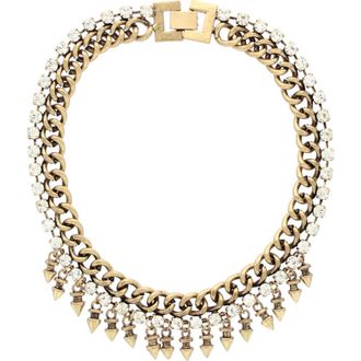 Olivia Welles Asa Crystal Chain Necklace in Burnished Gold-Clear at Nordstrom Rack