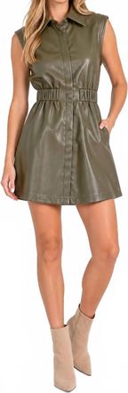 Elan Womens Sleeveless Stretch Mini Dress In Pine Green