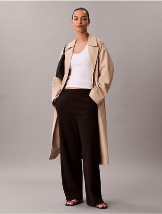 Calvin Klein Womens Stretch Crepe Travel Pants - Black - 10W x RL