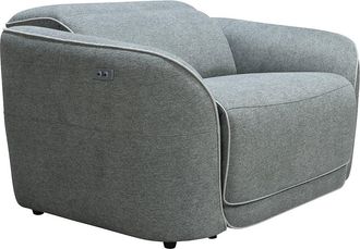 Vente-Unique Sill&oacute;n reclinable el&eacute;ctrico de tela gris jaspeado OZARTO