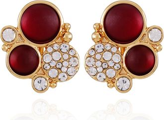 T Tahari Disc Pavé Clip-On Earrings in Gold at Nordstrom Rack