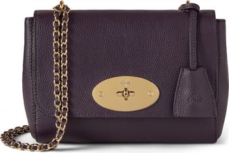 Mulberry Lily Grained Leather Shoulder Bag in Deep Aubergine at Nordstrom